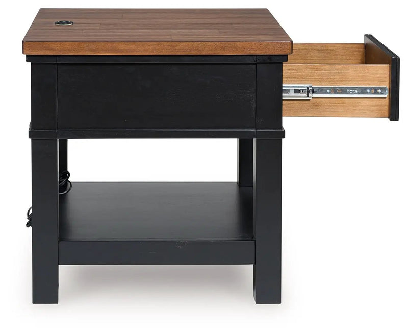 Wildenauer - Rectangular End Table - Brown / Black by Unique Piece Furniture