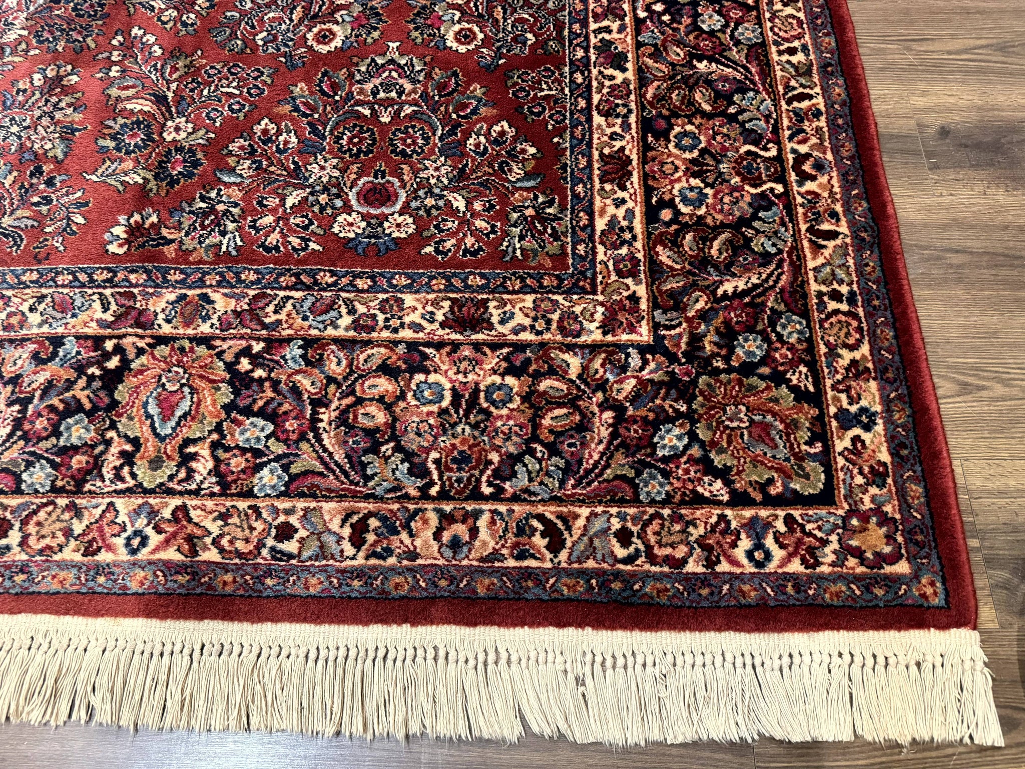 Karastan Rug 10x14, Red Sarouk #785, Wool Original 700 Series by Jewel Rugs