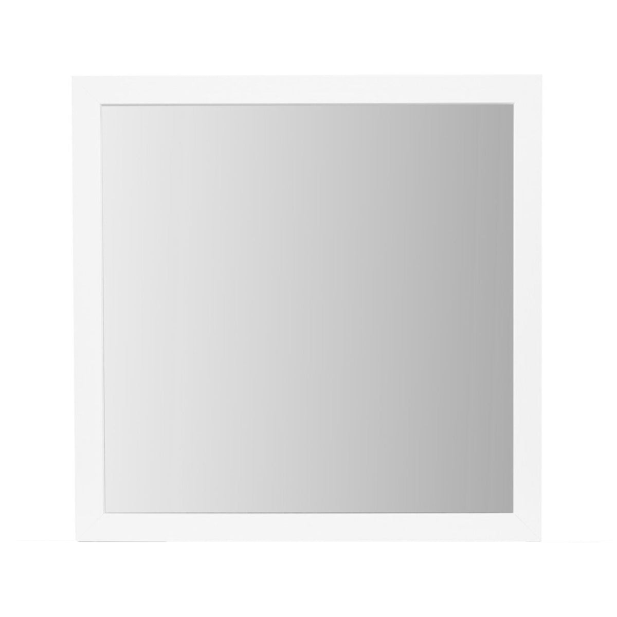 White Mirror with Sleek Design and Acrylic Hardware - 39.56" W, photo 4 of 6