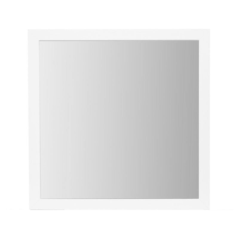 White Mirror with Sleek Design and Acrylic Hardware - 39.56" W, photo 4 of 6