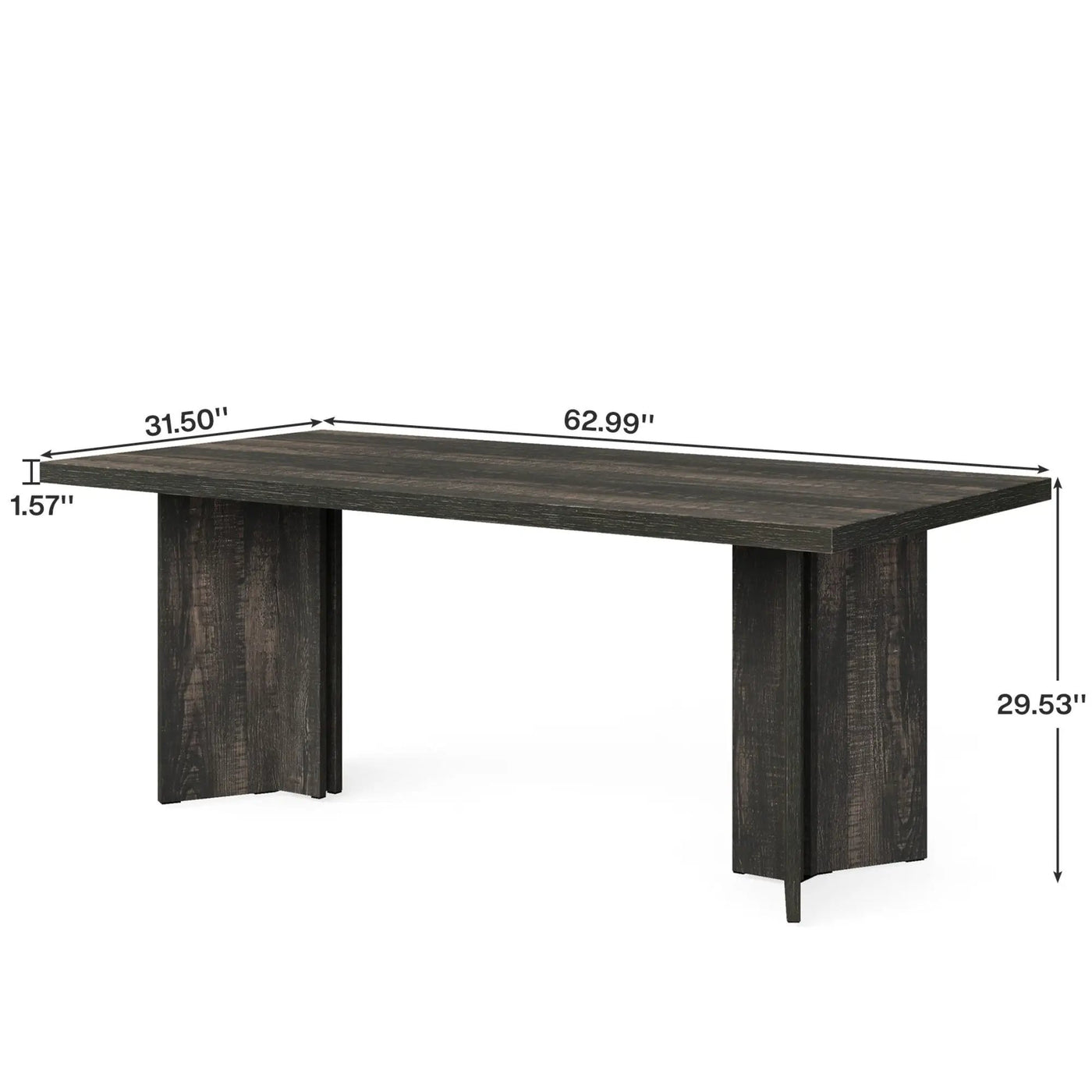 Dining Table For 4 - 6 People, Kitchen Table With Thick Top by HouseOfZazla