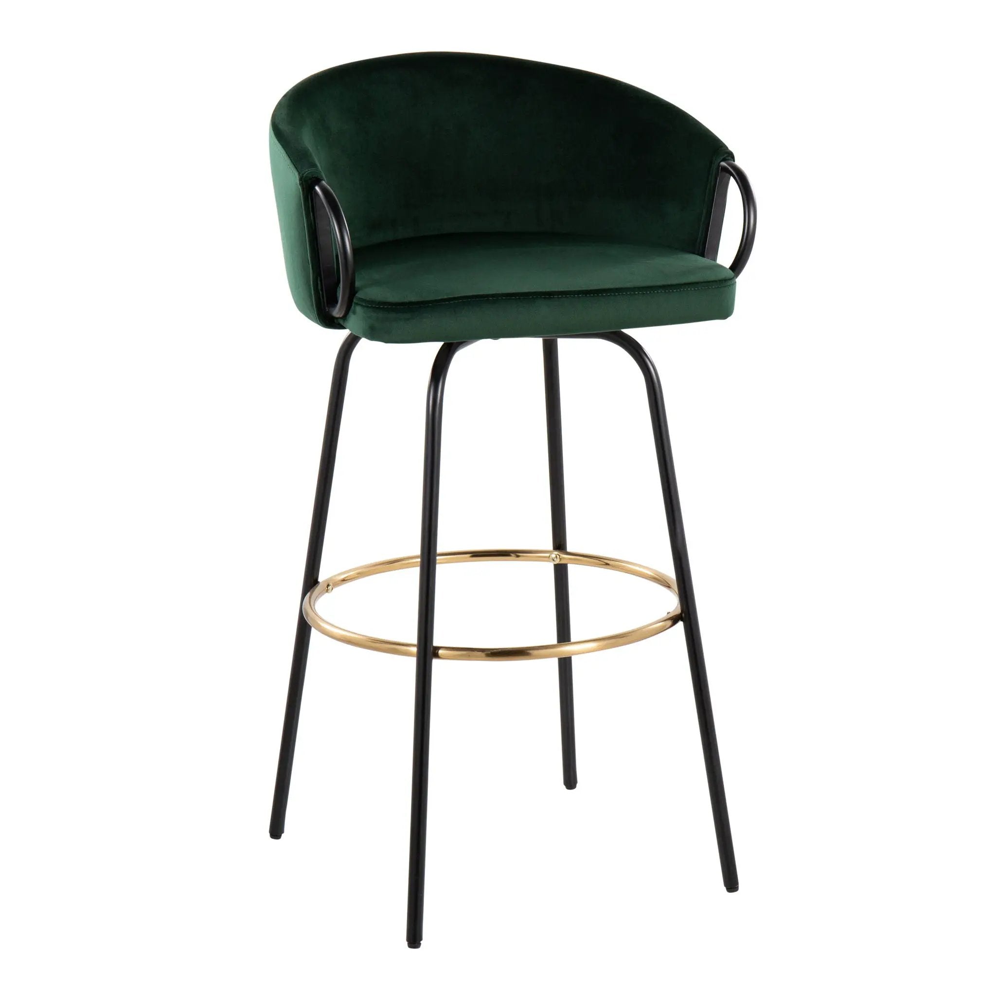Claire - Contemporary / Glam Barstool With Footrest (Set of 2) by HouseOfZazla