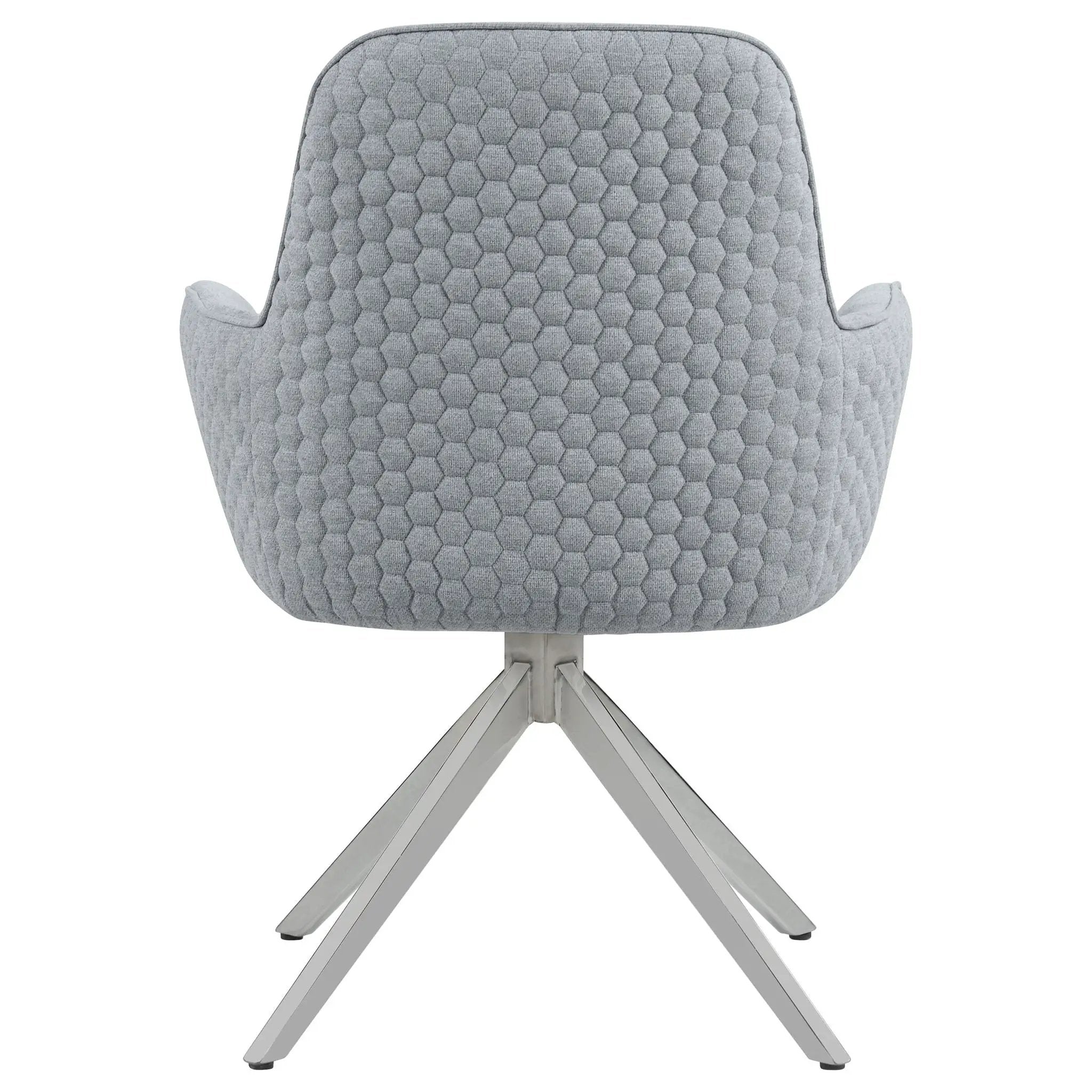 Abby Fabric Upholstered Swivel Dining Arm Chair Light Grey by Unique Piece Furniture