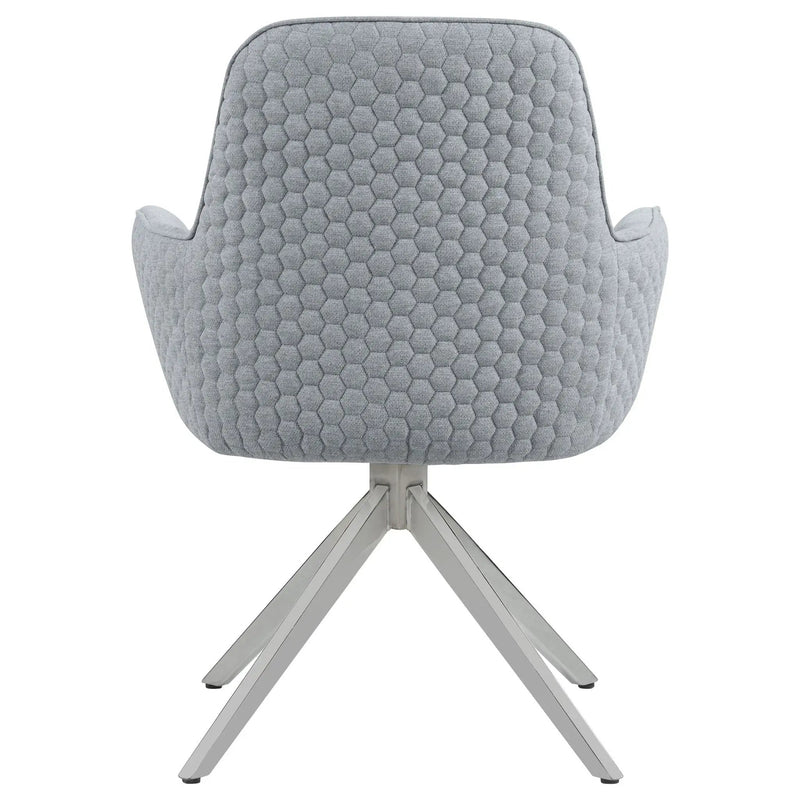 Abby Fabric Upholstered Swivel Dining Arm Chair Light Grey by Unique Piece Furniture