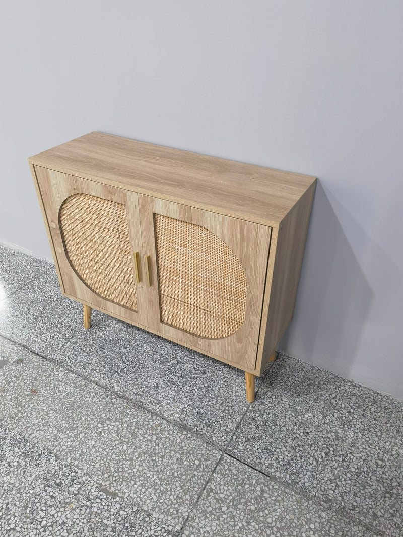 Buffet Cabinet with Storage with Modern Farmhouse Design - Black, photo 8 of 10