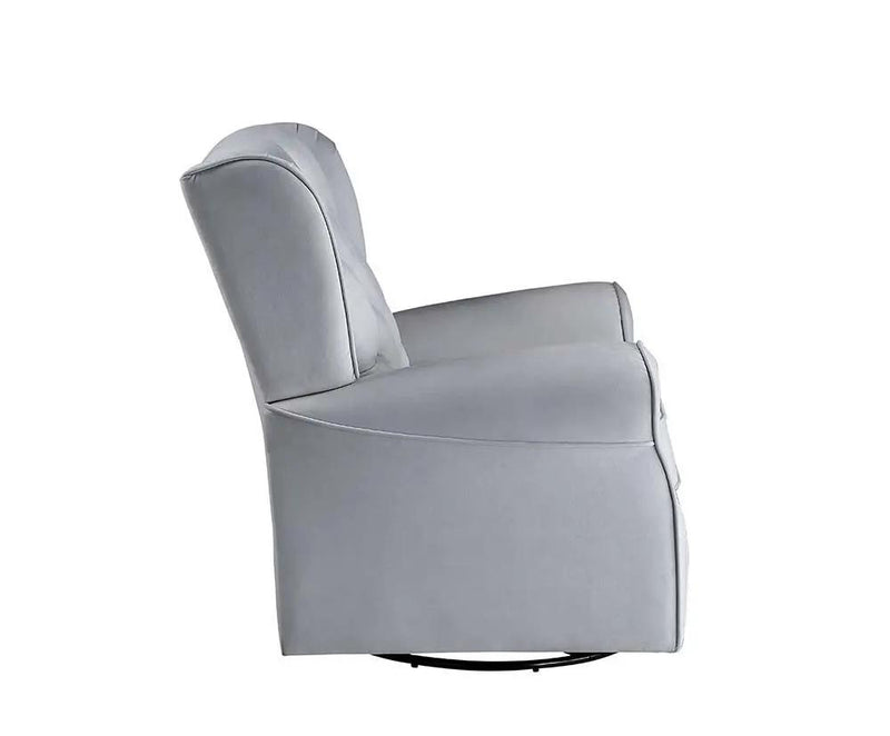 Zeger - Swivel Chair With Glider - Gray Fabric by Unique Piece Furniture