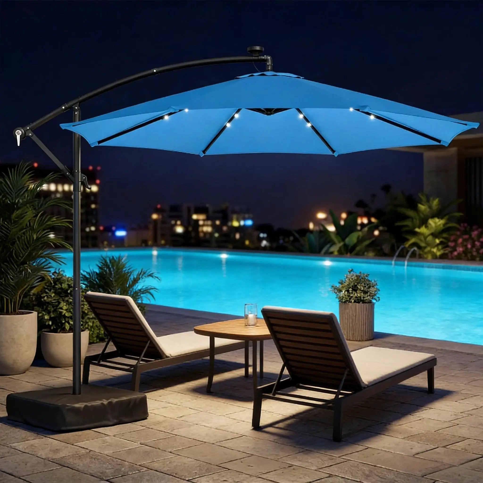 Stylish Pool Umbrella, Outdoor Cantilever Patio Umbrella by HouseOfZazla