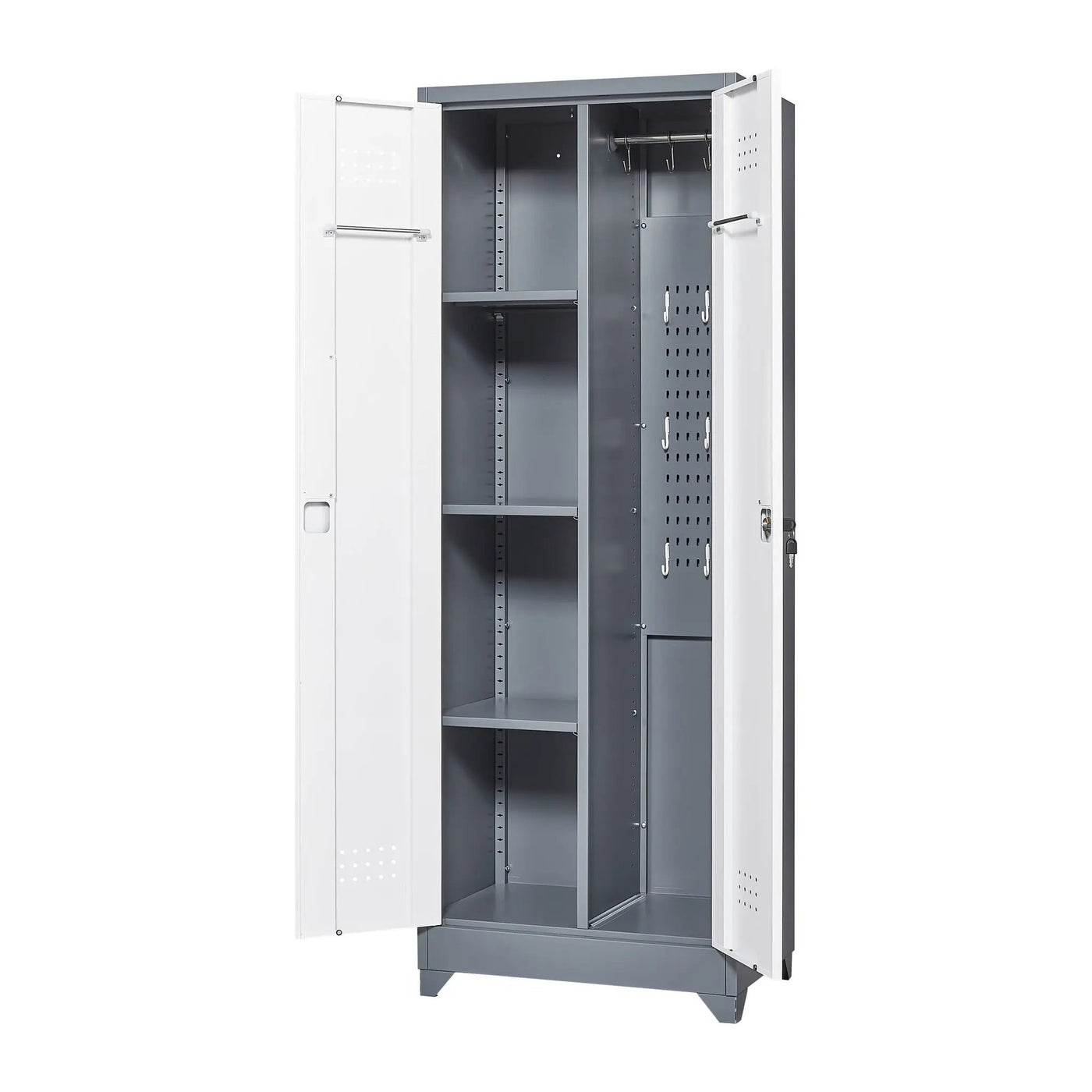 Lockers With Locking Doors, Adjustable Shelves, High Broom Tool Storage Cabinet by HouseOfZazla