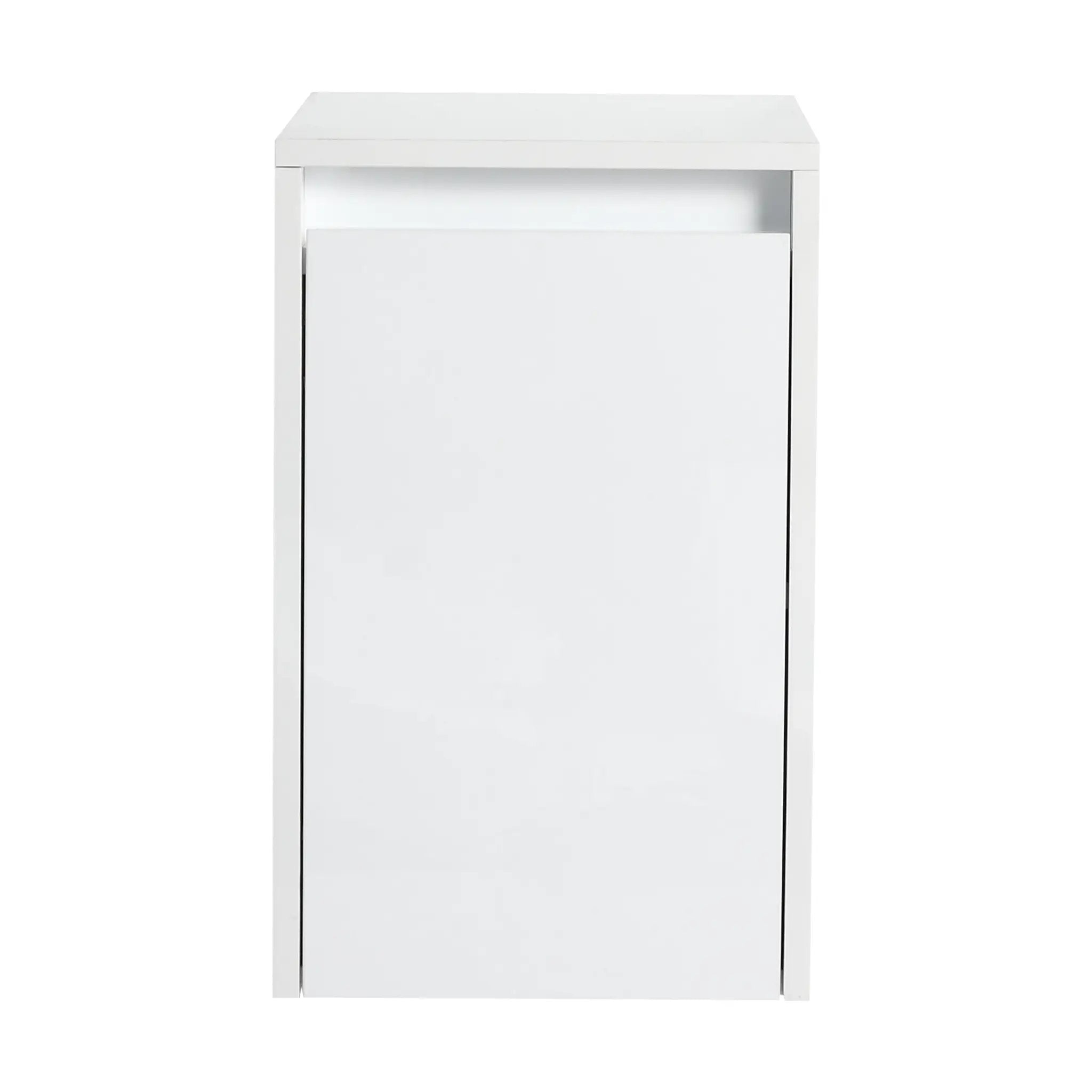 12" Bathroom Side Cabinet, Soft Close Doors, Float Mounting Design, Glossy by HouseOfZazla