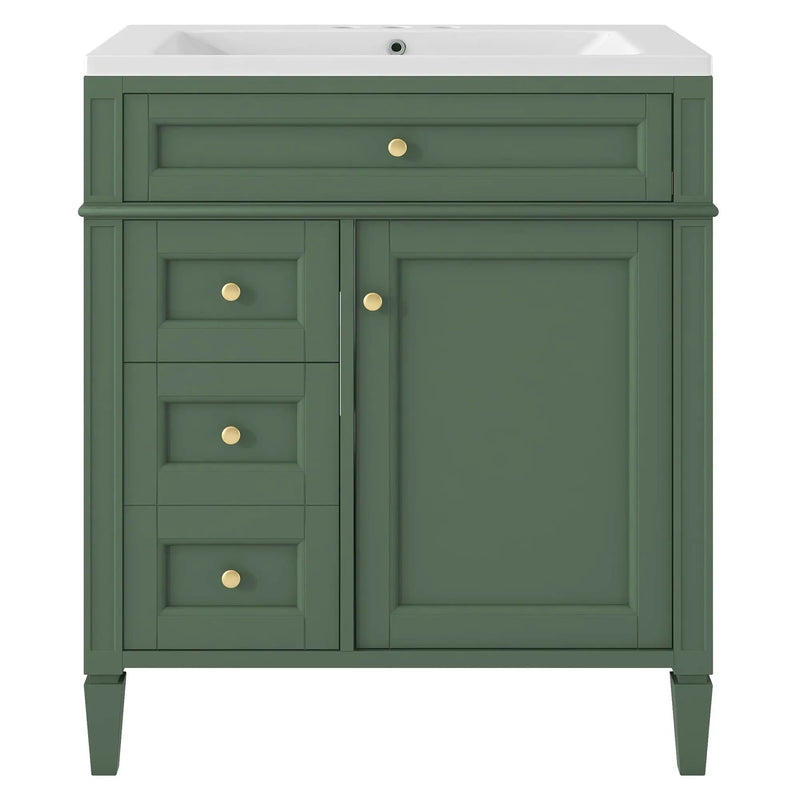 Bathroom Vanity With Medicine Cabinet, Royal Mirror Cabinet, Modern Bathroom Storage Cabinet With 2 Soft Closing Doors And 4 Drawers by HouseOfZazla