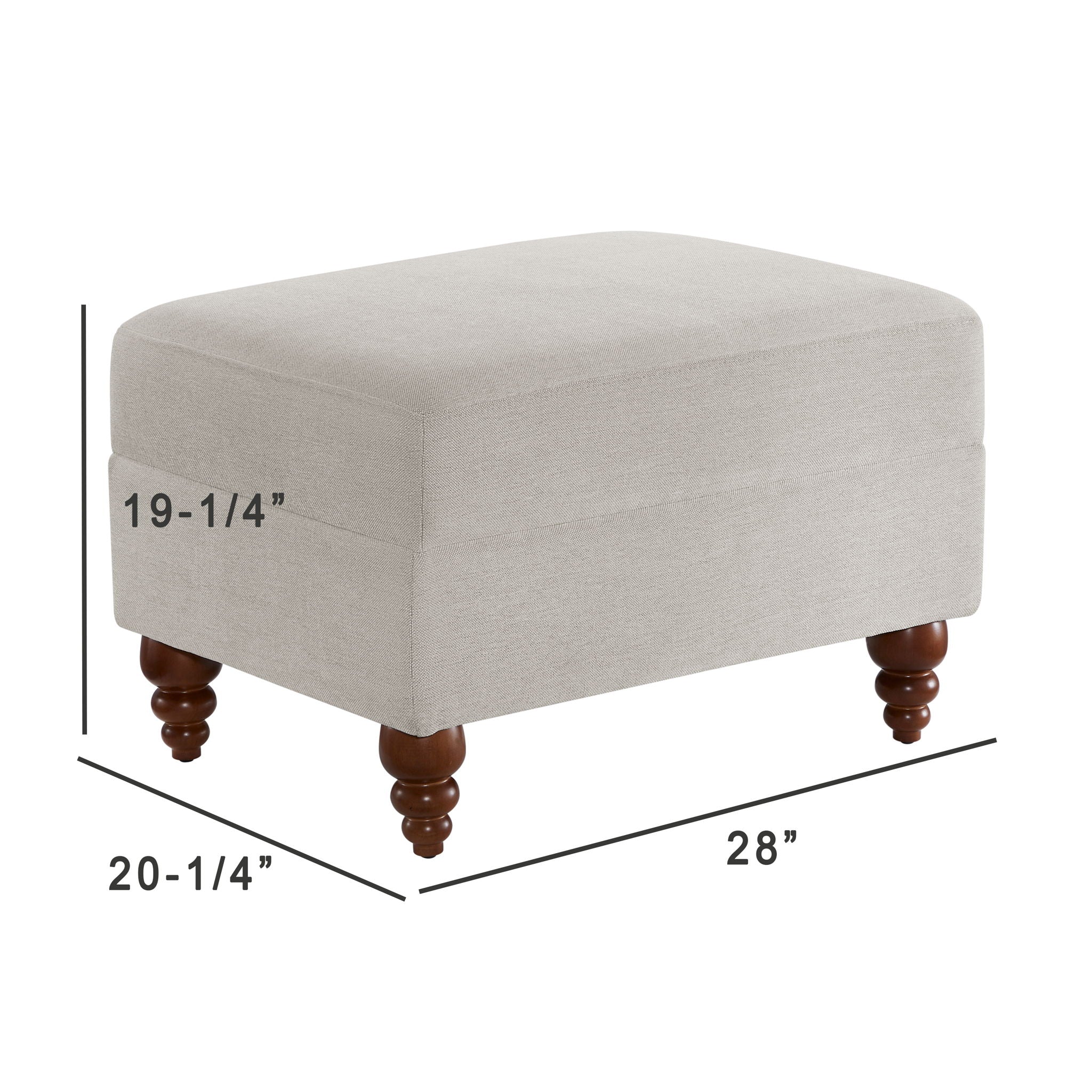 Candor - Ottoman Upholstered Footrest - Beige / Gray by HouseOfZazla