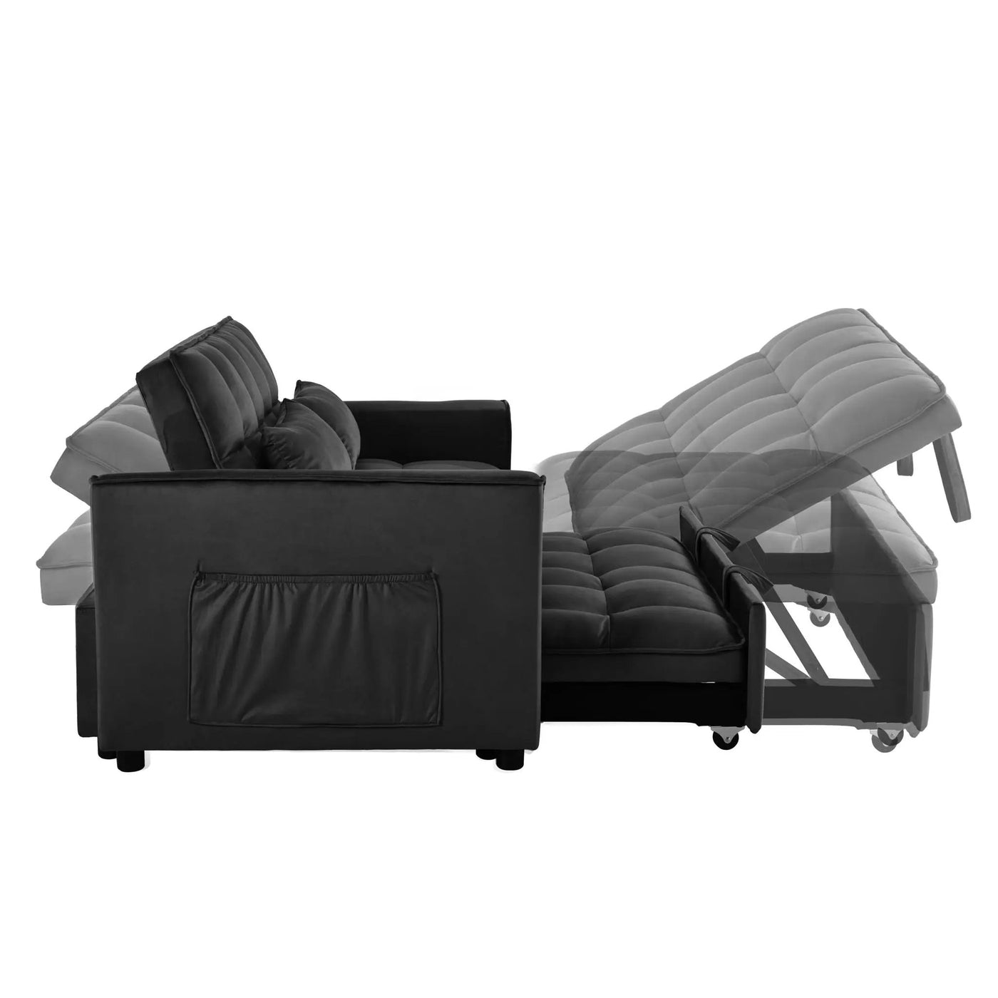 3 In 1 Pull Out Couch Convertible Sofa Bed With Reclining Backrest by Unique Piece Furniture