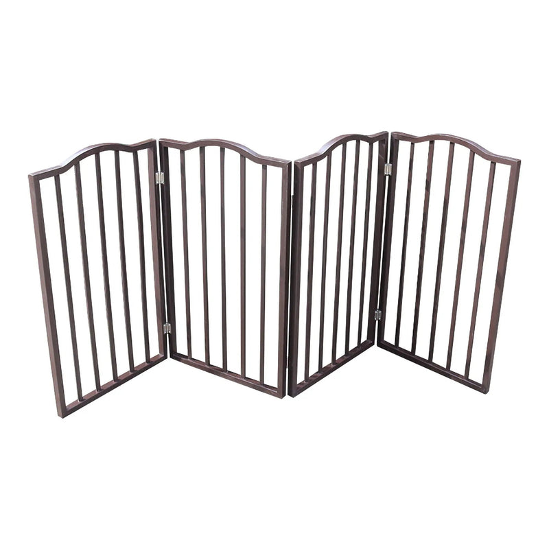Pet Gate Dog Gate For Doorways, Stairs Or House Freestanding Folding - Dark Brown by HouseOfZazla