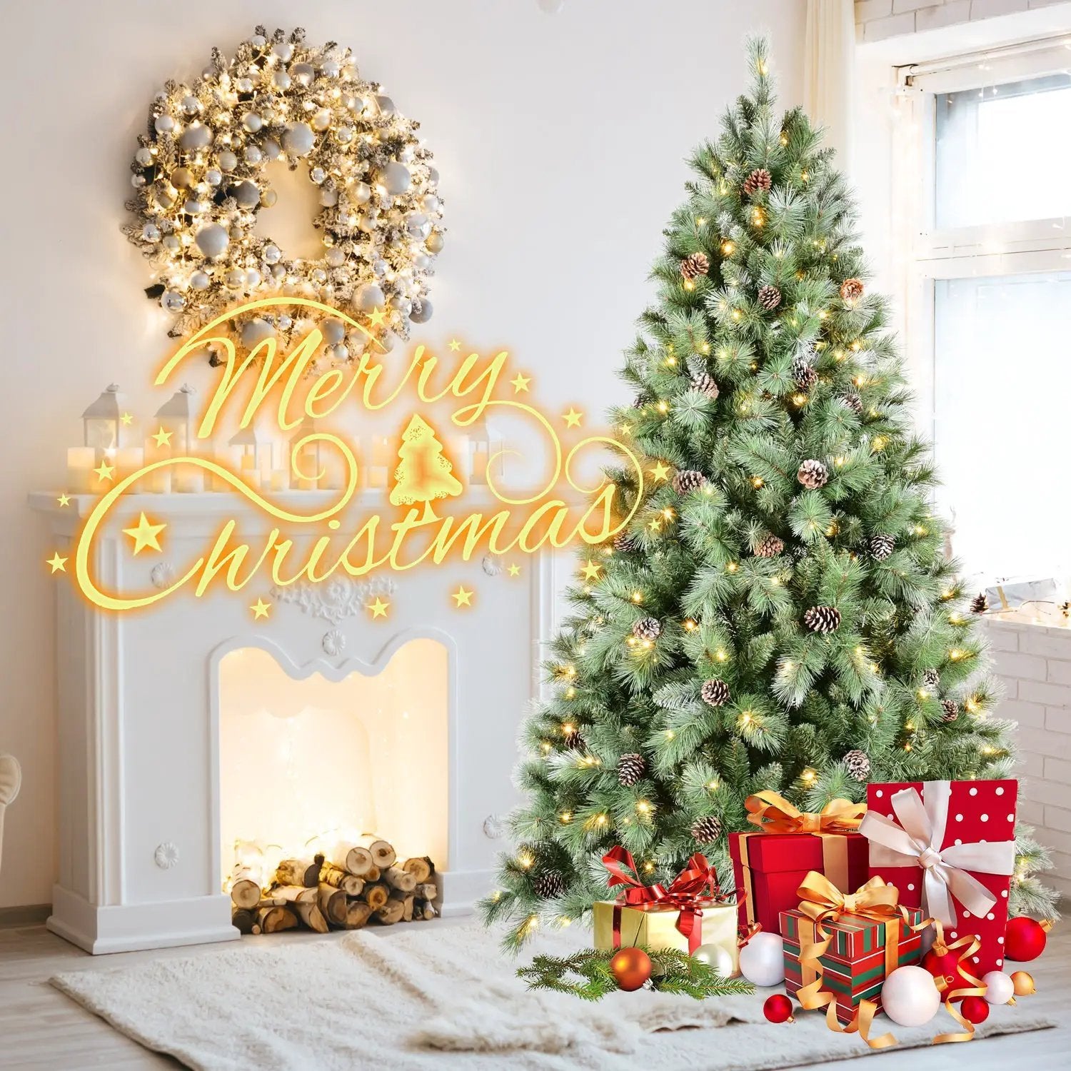 7.5FT Christmas Tree with 450 Warm Lights by HouseOfZazla