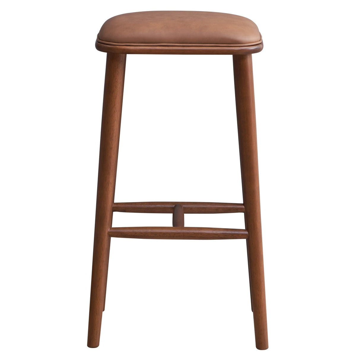 Stylish Design Bar Height Stool with Upholstered Seat - Black or Light Brown, photo 2 of 12