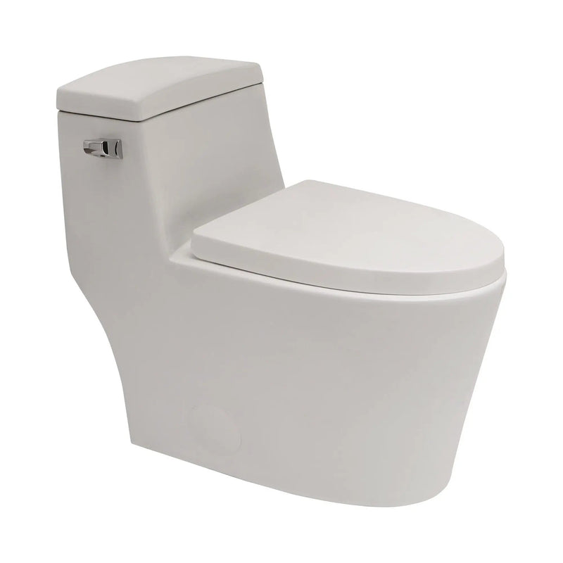 1 Piece Toilet With Soft Closing Seat - White by HouseOfZazla