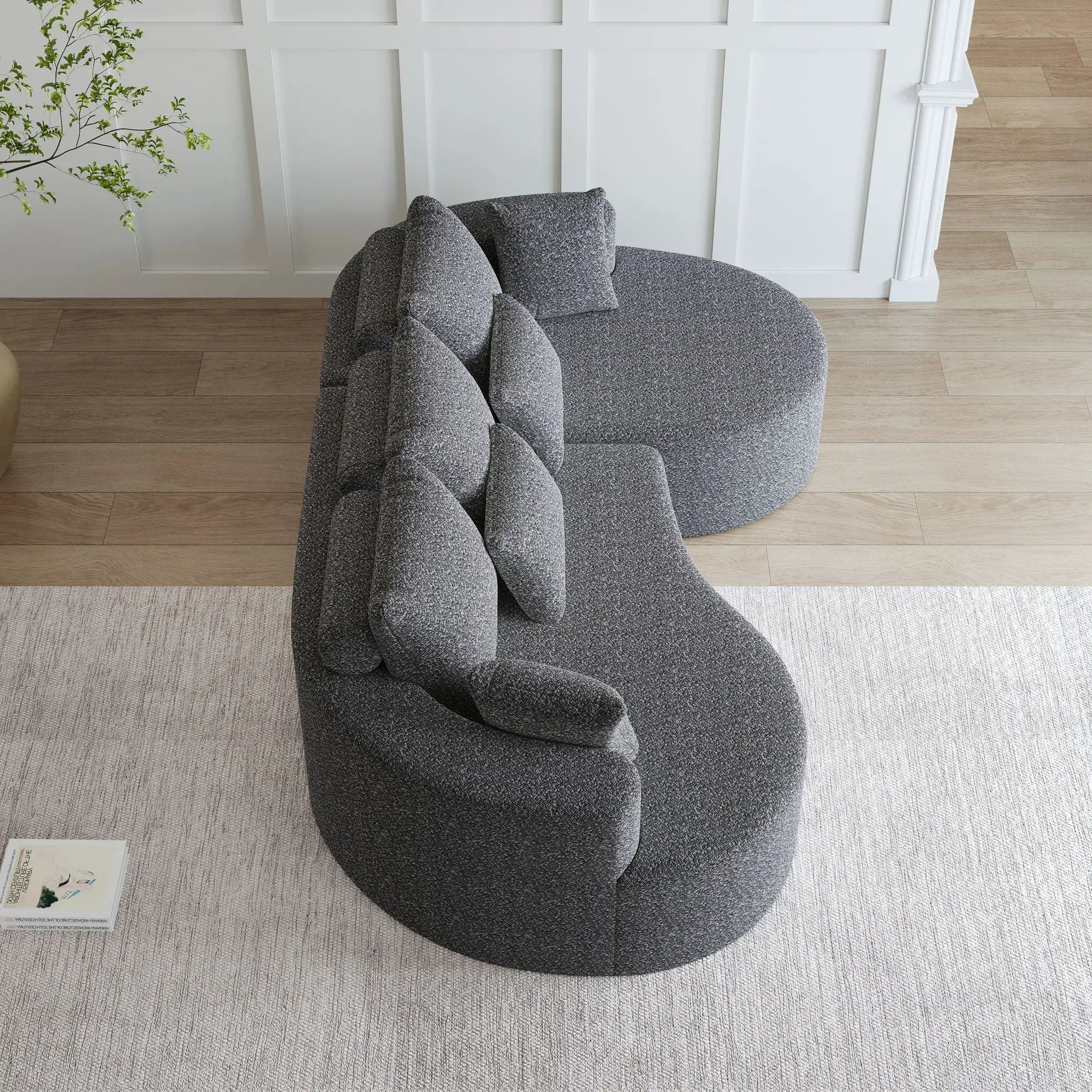 Curved Oversized Sectional Sofa With Extra Deep Seat by HouseOfZazla