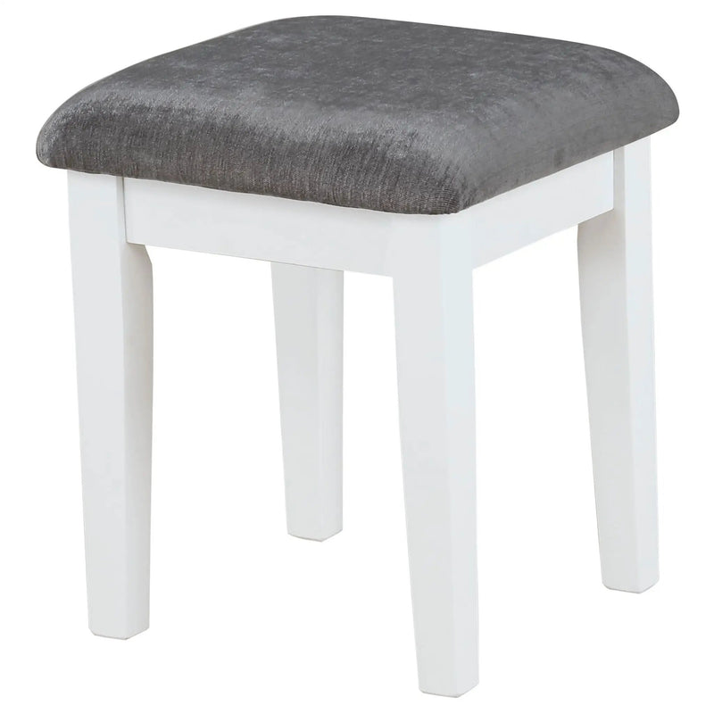 Elijah Vanity Set with Lighting & Stool White and Dark Grey by Unique Piece Furniture