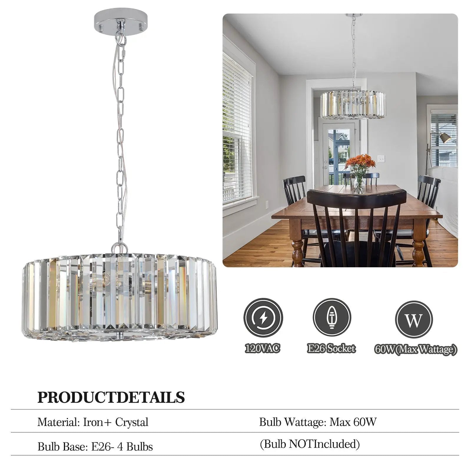 17' Chrome Crystal Pendant Chandelier by HouseOfZazla