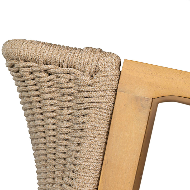 Outdoor Dining Set 1 Table 4 Chairs (Set of 5) - Teak / Beige by HouseOfZazla