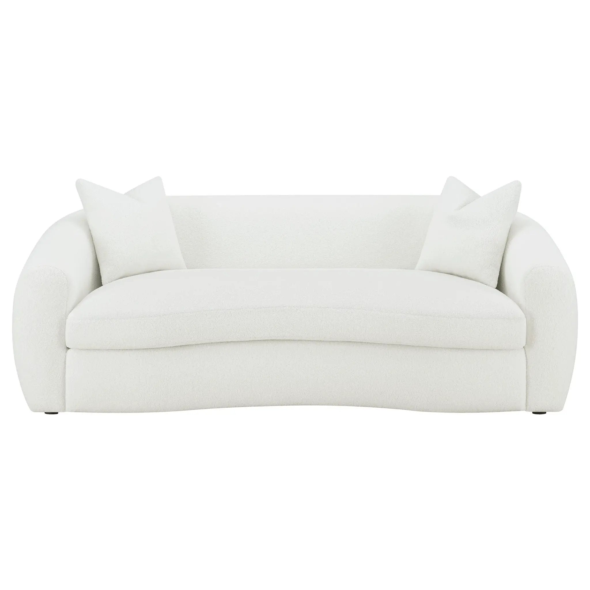 Isabella Faux Sheepskin Upholstered Sofa Natural by Unique Piece Furniture