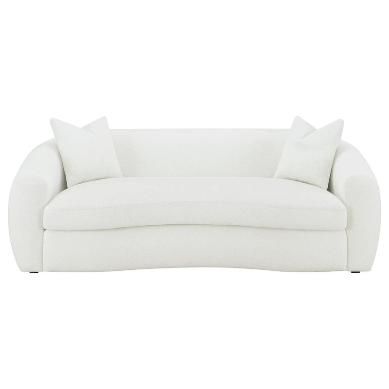 Isabella Faux Sheepskin Upholstered Sofa Natural by Unique Piece Furniture