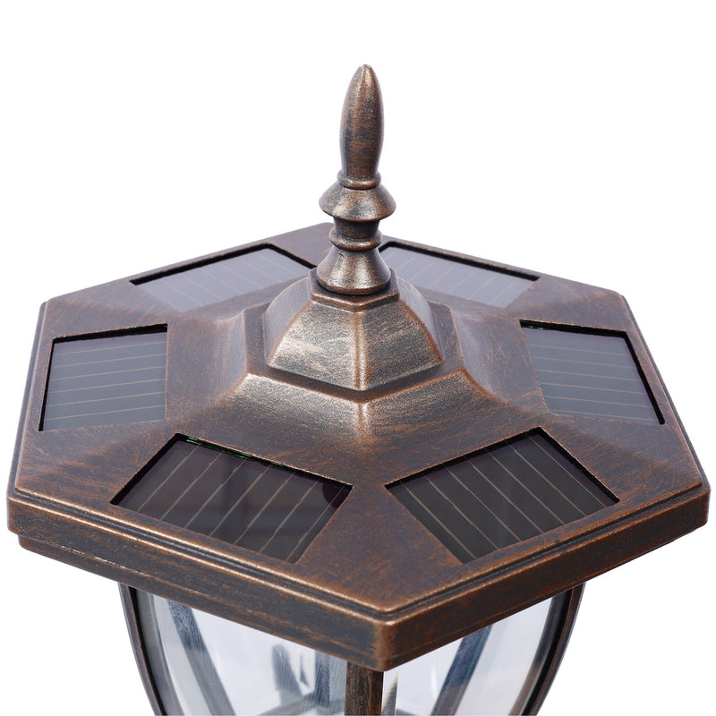 Stratford - Heavy Duty Cast Aluminum Mailbox With Post And Solar Light, Fluted Base, Decorative Modern Mailbox - Brown by HouseOfZazla