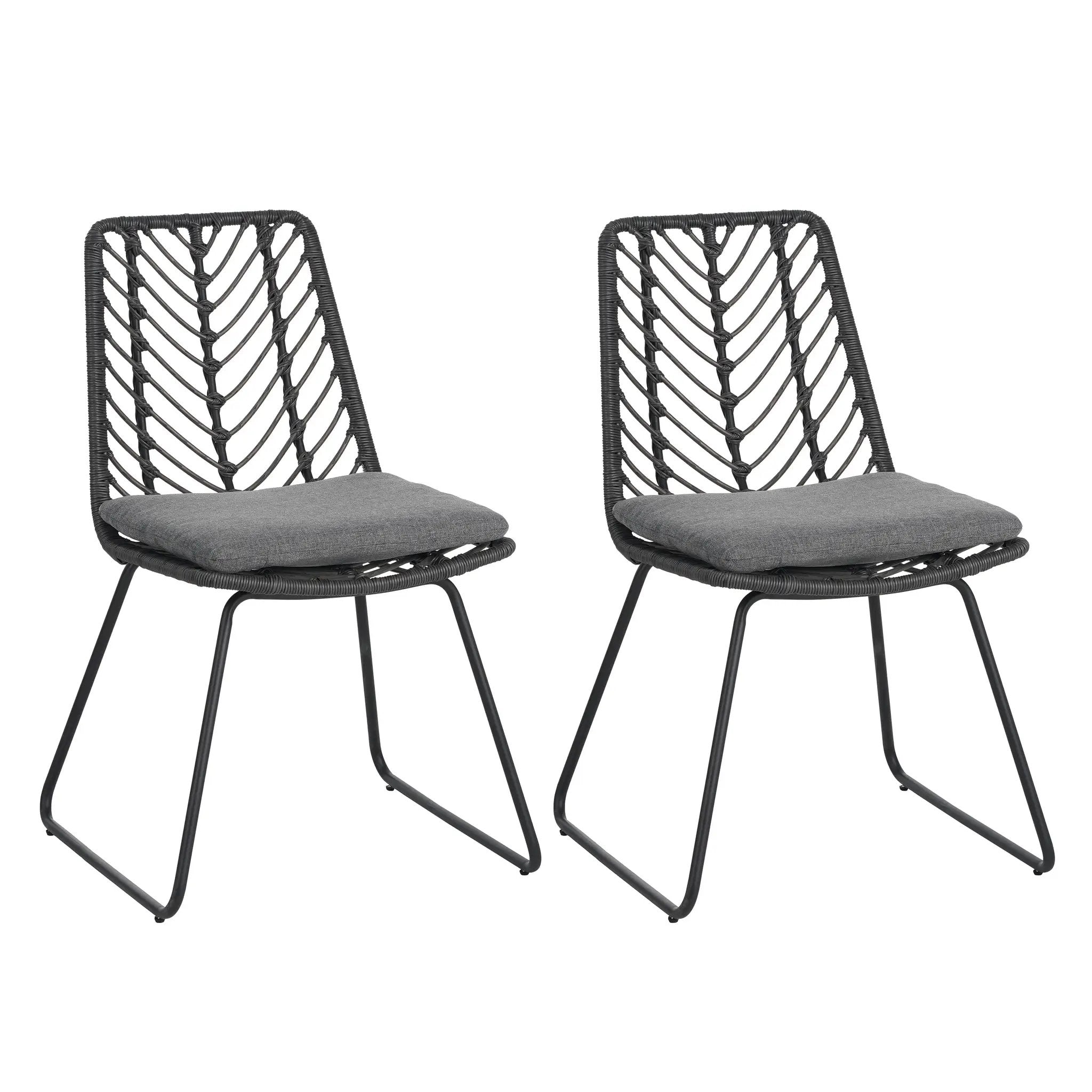 DEJA Chair 2PCS with 2 Cushions, Gray by HouseOfZazla