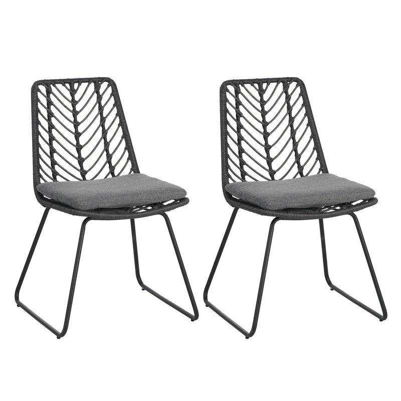 DEJA Chair 2PCS with 2 Cushions, Gray by HouseOfZazla