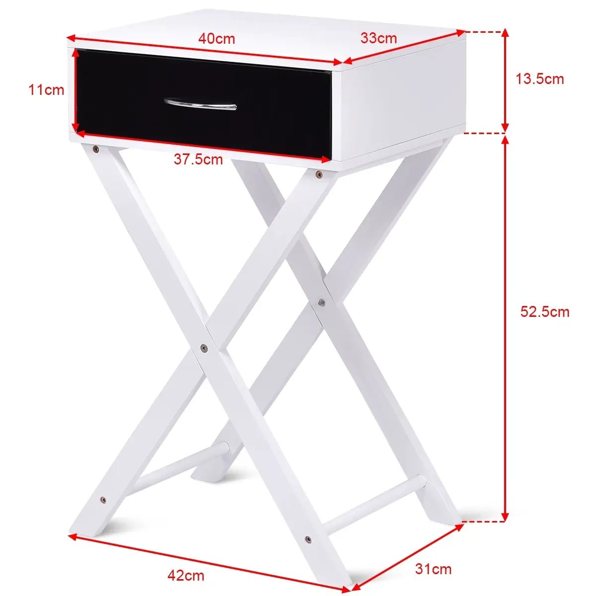 Modern X-Shape Accent Side End Table-Black by DirectDeals
