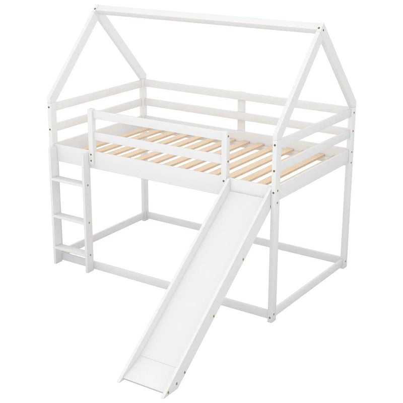 House Shape Bunk Bed With Slide And Ladder by Unique Piece Furniture