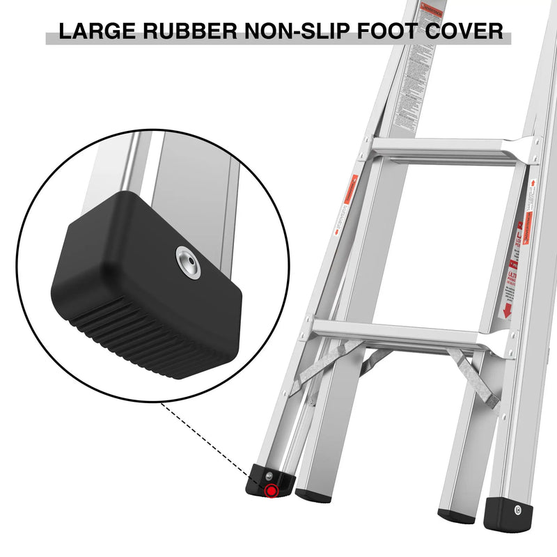 Multi-Position Foldable Aluminum Ladder, A-Frame And Straight Ladder, Ansi 250Lbs - Gray by HouseOfZazla