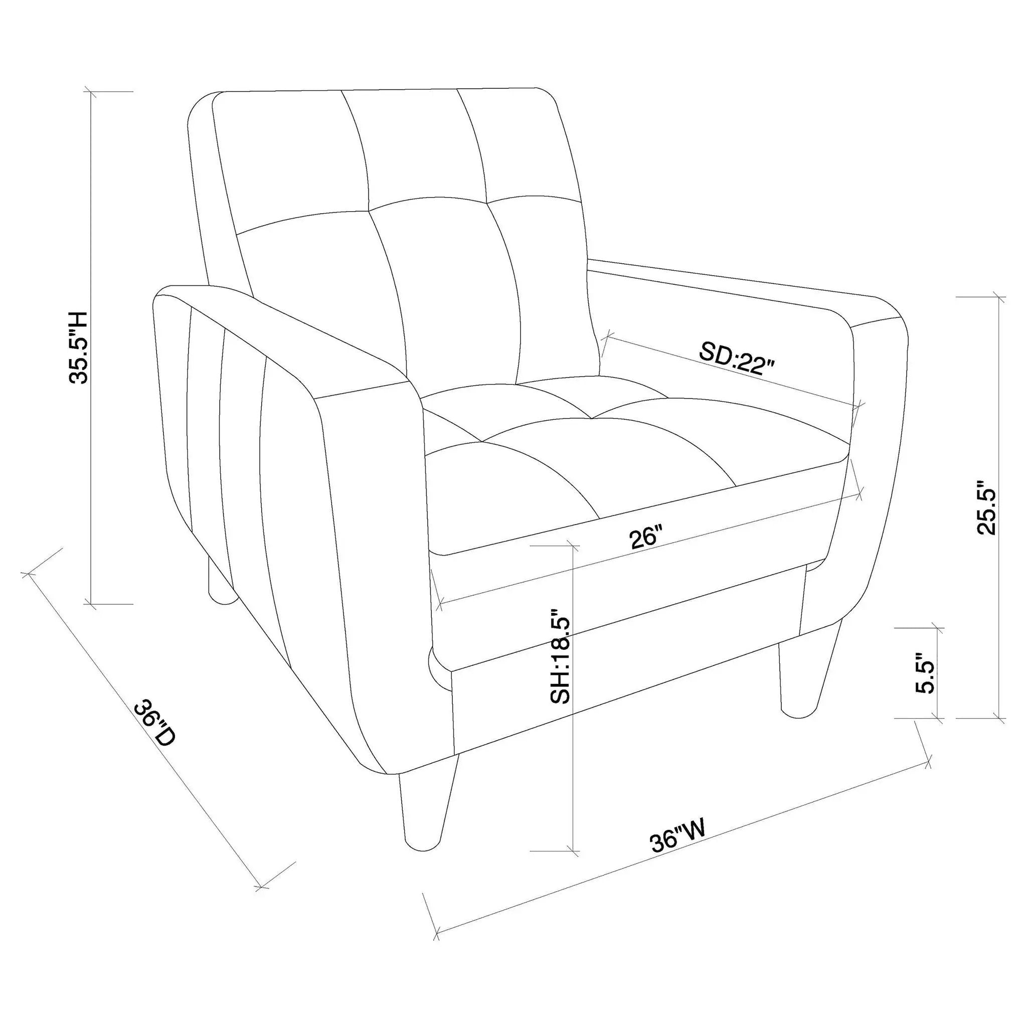 Aaron Upholstered Track Arm Tufted Accent Chair Black by Unique Piece Furniture