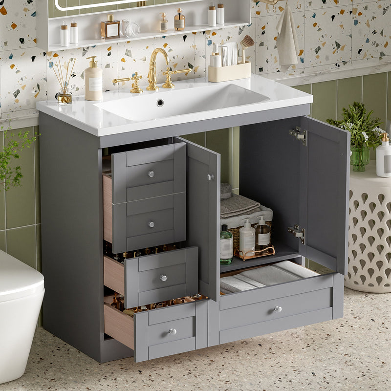 36 Inch Shaker Style Free-Standing Bathroom Vanity Cabinet with Sink by HouseOfZazla