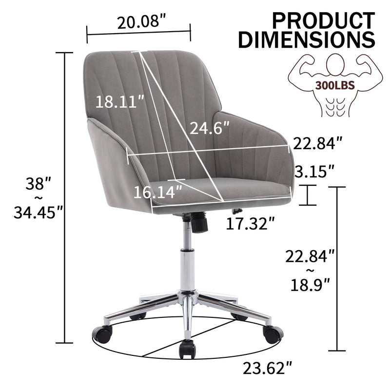 Adjustable Ergonomic Office Chair, Swivel Backrest Seat by Unique Piece Furniture