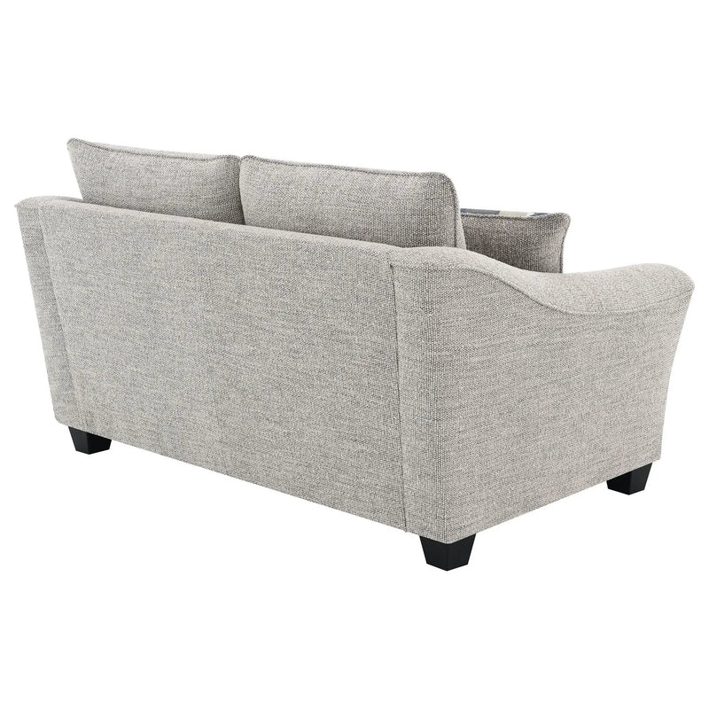 Lido - Upholstered Loveseat With Tapering Block Legs - Light Gray