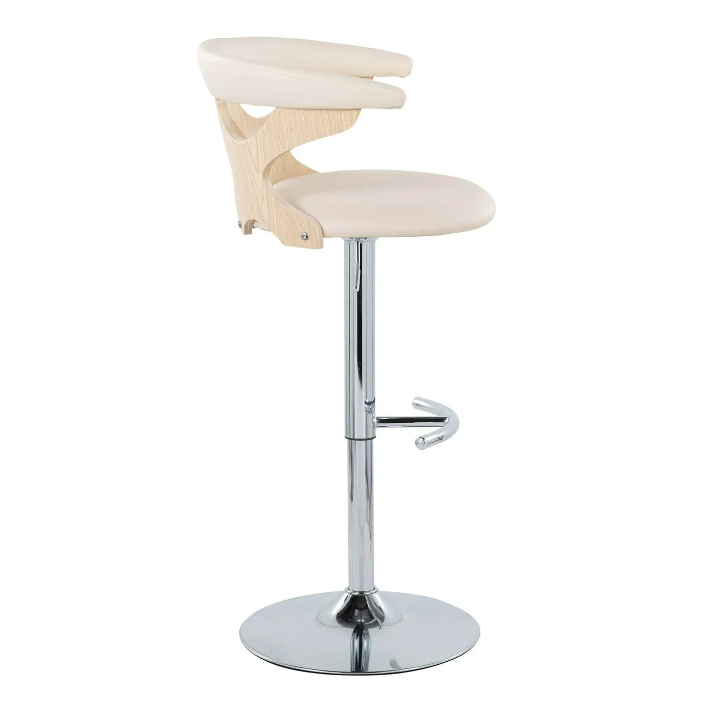 Gardenia - Contemporary Adjustable Barstool & Swivel, Rounded T Footrest (Set of 2) by HouseOfZazla