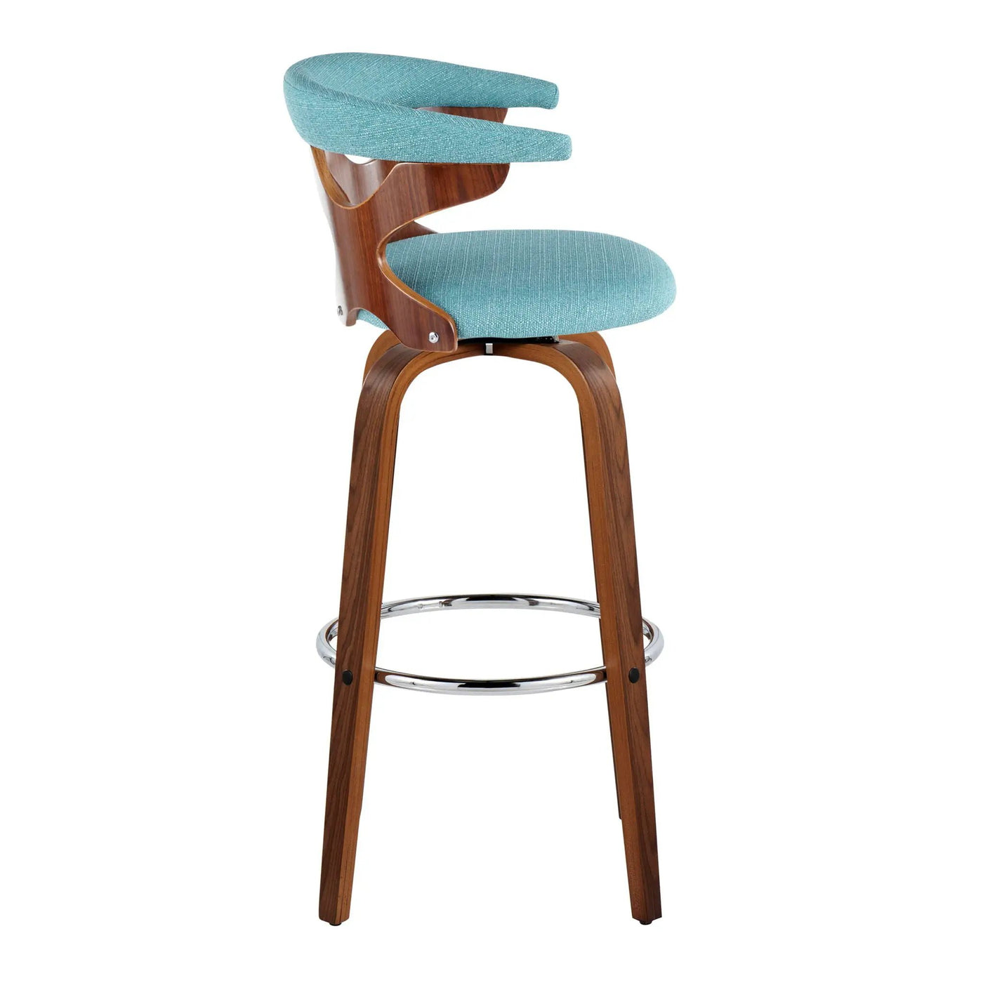 Gardenia - Mid Century Modern Fixed Height Barstool With Swivel With Round Footrest (Set of 2) by HouseOfZazla