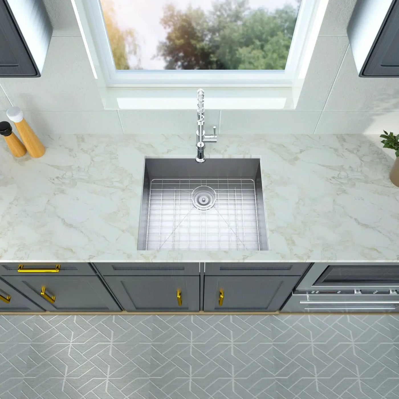 Modern Style Undermount Sink With Stainless Steel, Deep Single Bowl by HouseOfZazla