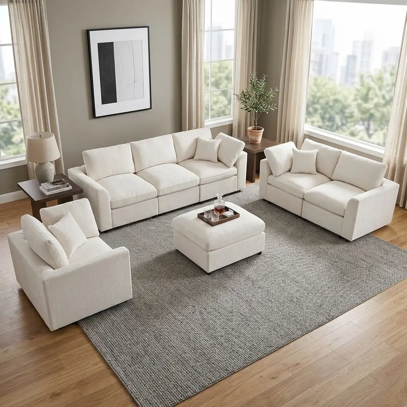 U-Style 4-Piece Modular Sofa Set by HouseOfZazla