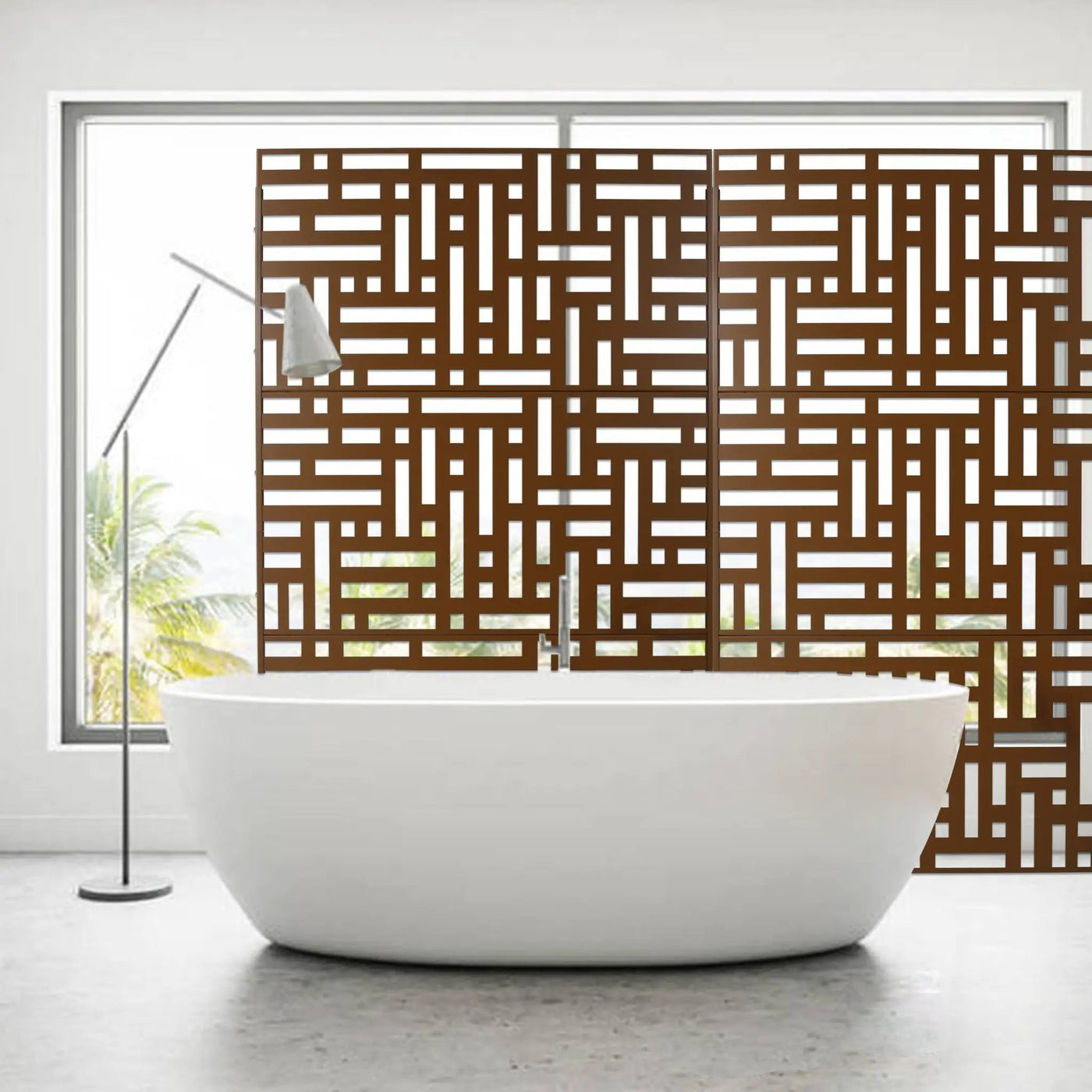 Decorative Freestanding Metal Privacy Screen For Indoor & Outdoor Use by HouseOfZazla