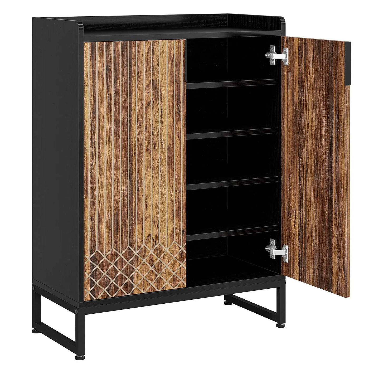 5 Tier Shoe Cabinet With Doors, Compact Entryway Storage Organizer by HouseOfZazla