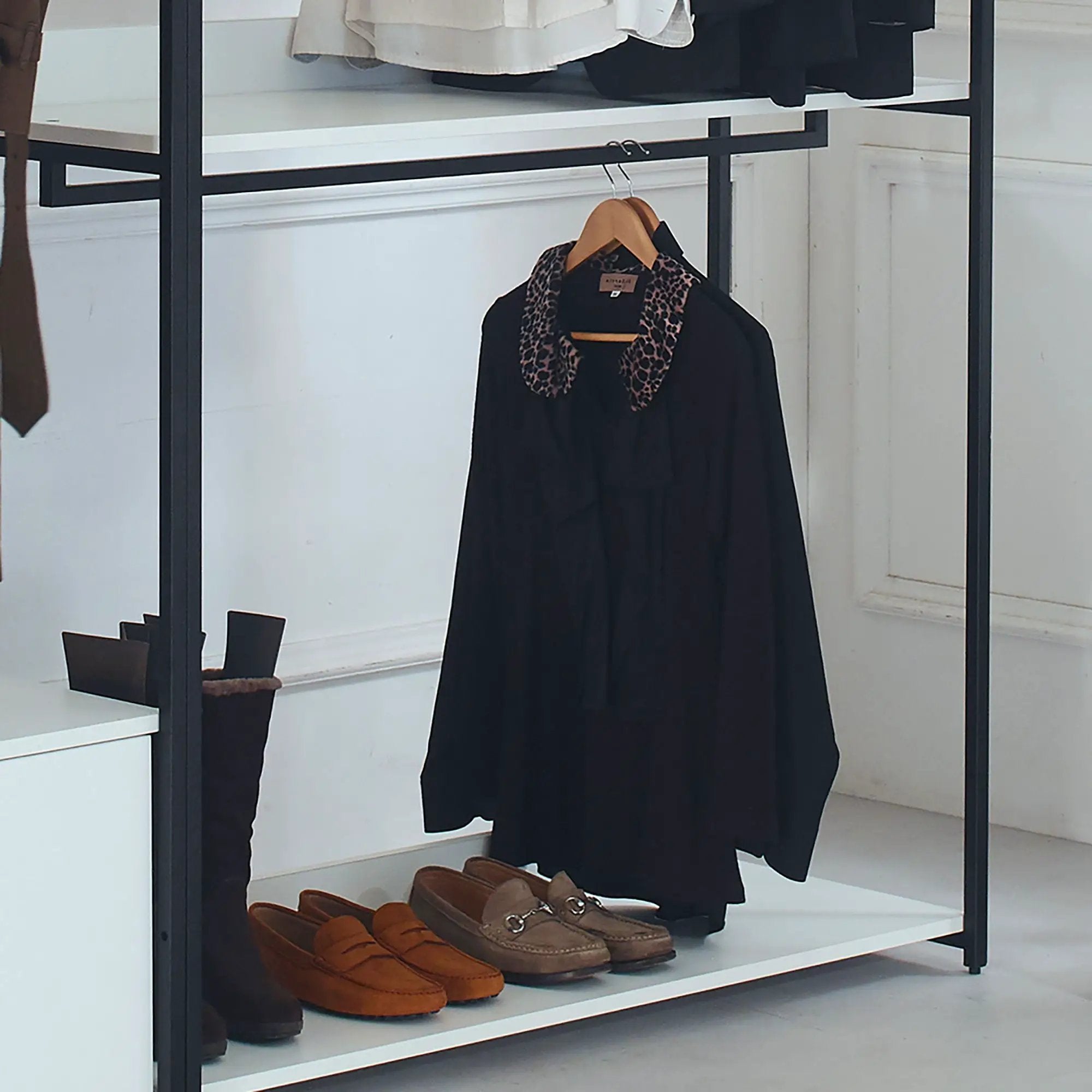 Fiona - Freestanding Walk-In Closet System, Extra Storage Space - White by HouseOfZazla