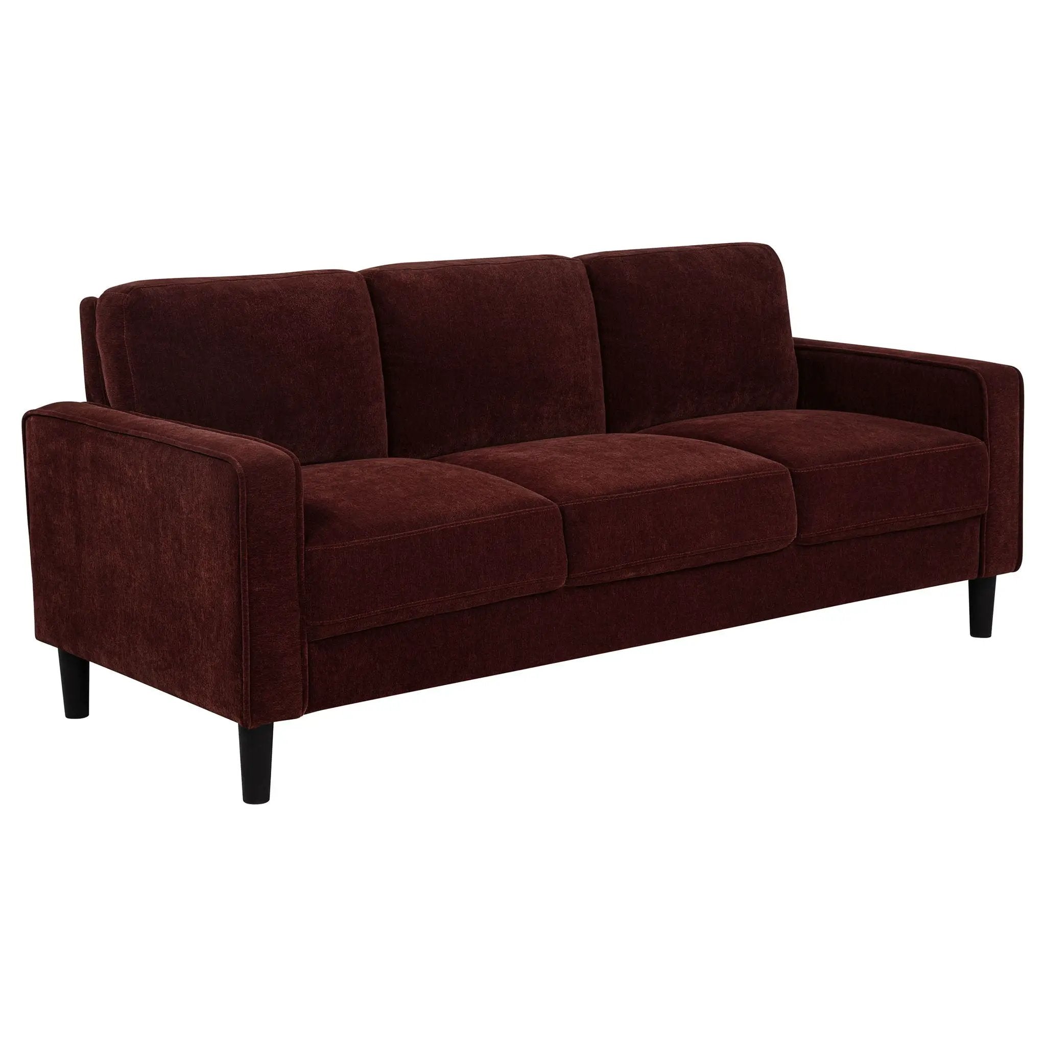 Ruth 2-piece Fabric Upholstered Track Arm Sofa Rust Red by Unique Piece Furniture