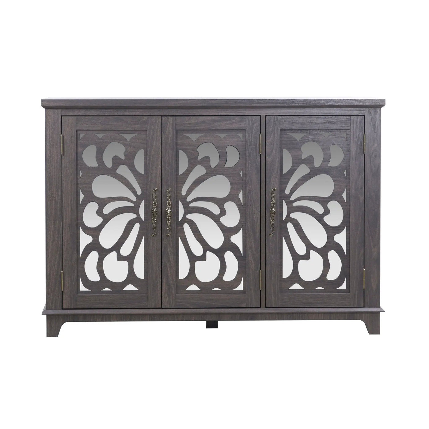 3 Door Mirrored Sideboard Cabinet With Adjustable Shelves by HouseOfZazla