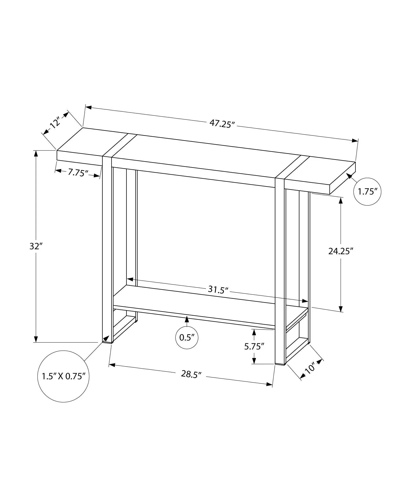Accent Console Table For Entryway, Design Style by Unique Piece Furniture