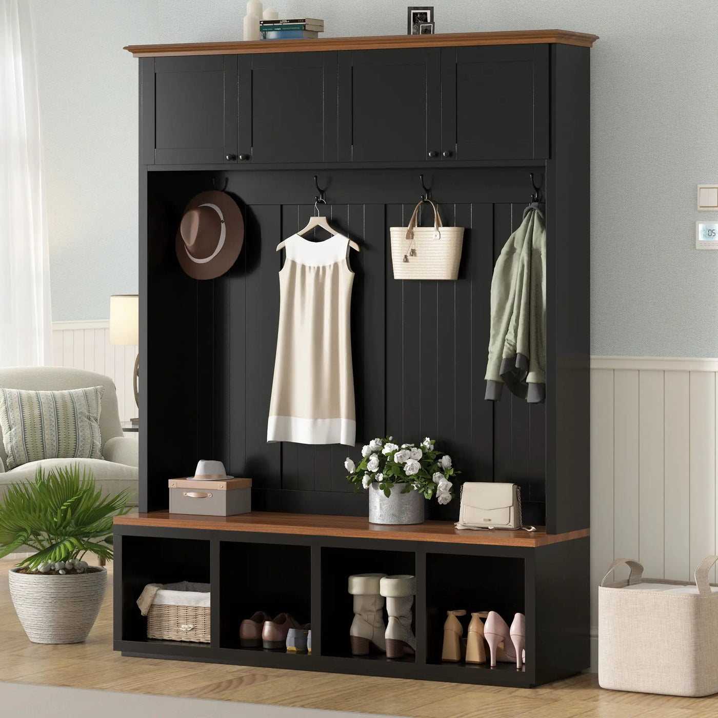 Entryway Hall Tree With Bench And Storage by HouseOfZazla