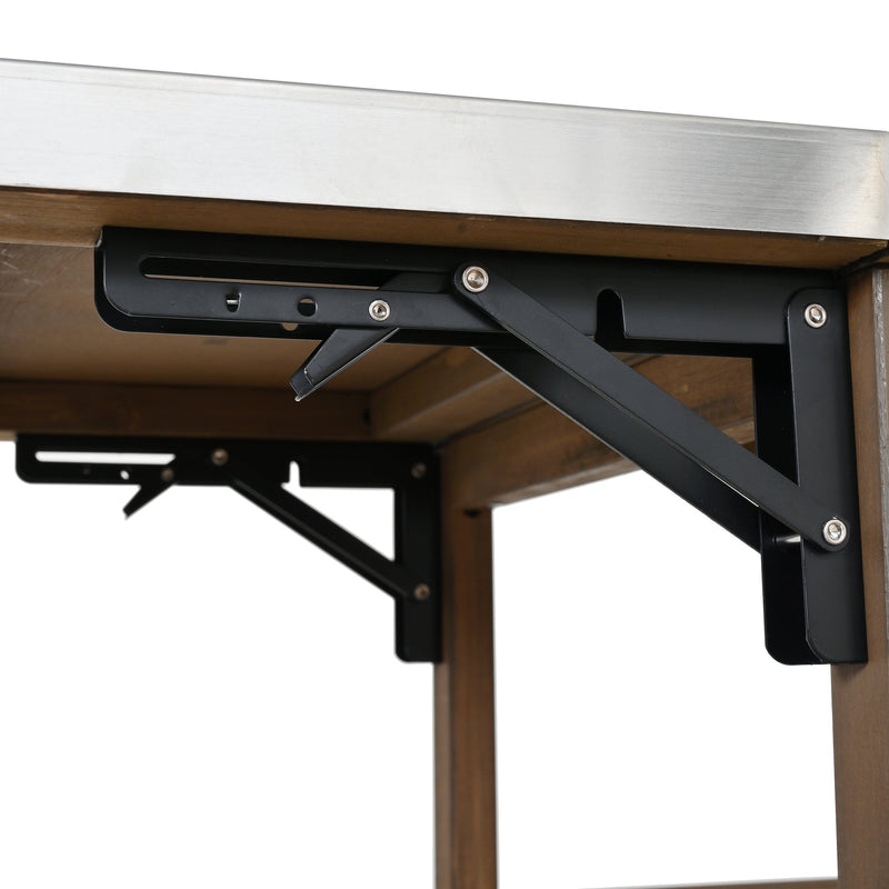 54.33' Farmhouse Rolling Outdoor Kitchen Cart by HouseOfZazla