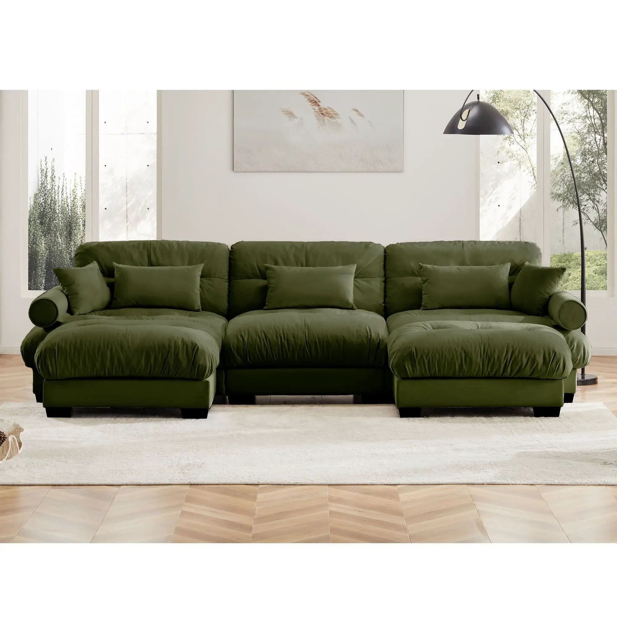 Super Comfort Oversized Modular Sectional Sofa With Movable Ottoman by Unique Piece Furniture
