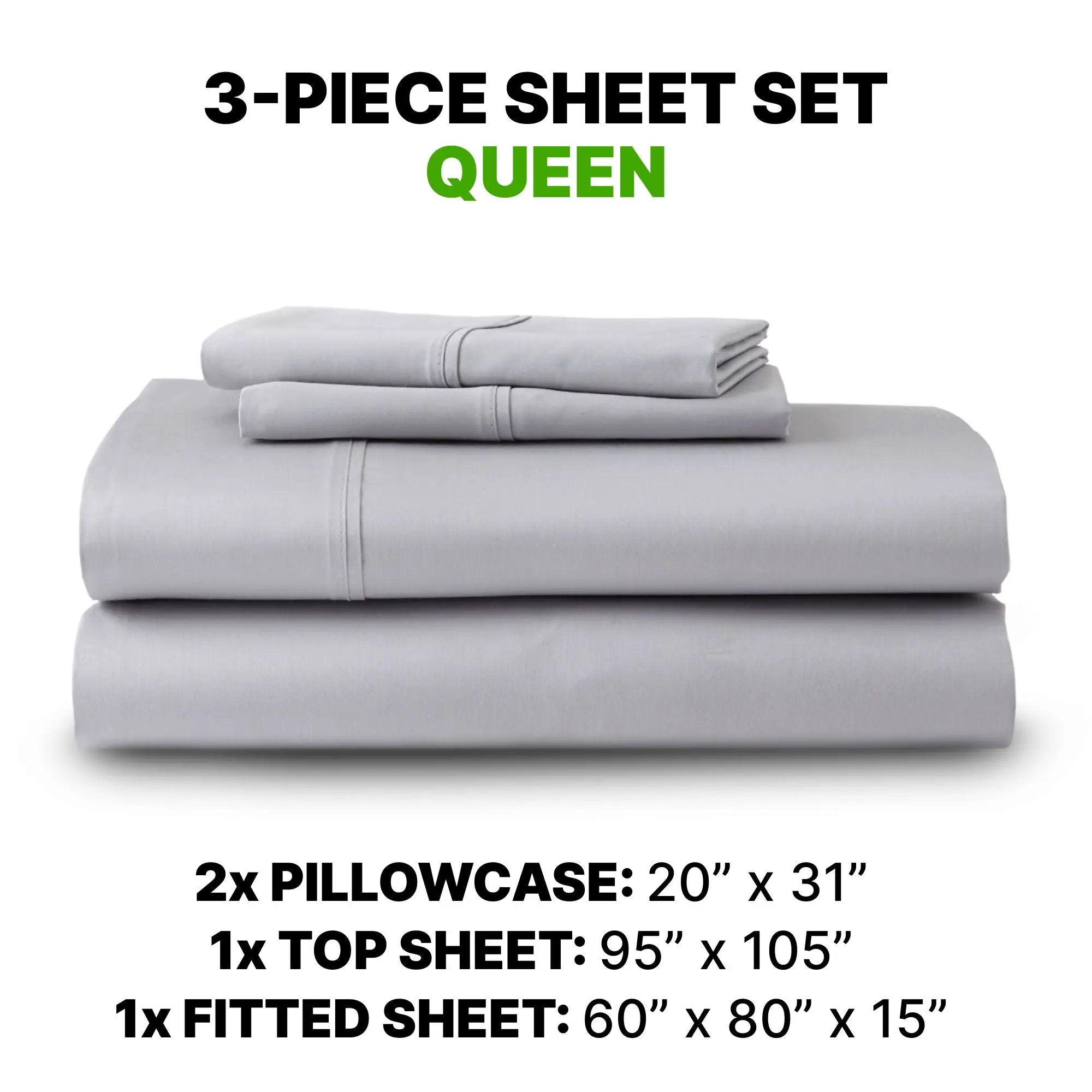 Sheet Set Luxurious Supima Cotton & TENCEL Blend with GhostGrip Bands by HouseOfZazla